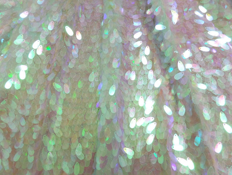 1.Iridescent White Tears Drop Sequins